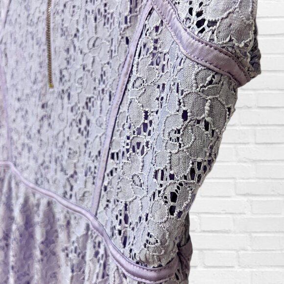 Motherhood Maternity Lace Midi Dress Fit & Flare Short Sleeve Mom To Be Medium - Picture 8 of 10